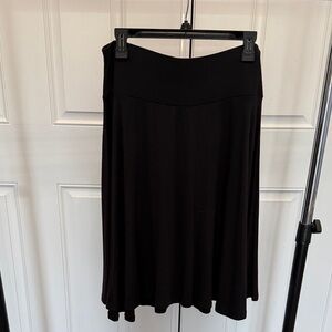 Philosophy Black Midi Skirt with Flared Hem